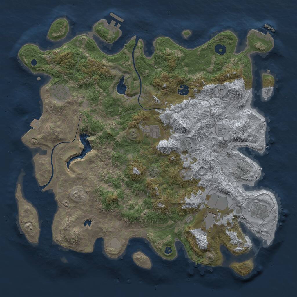 Rust Map: Procedural Map, Size: 4000, Seed: 1774393946, 12 Monuments