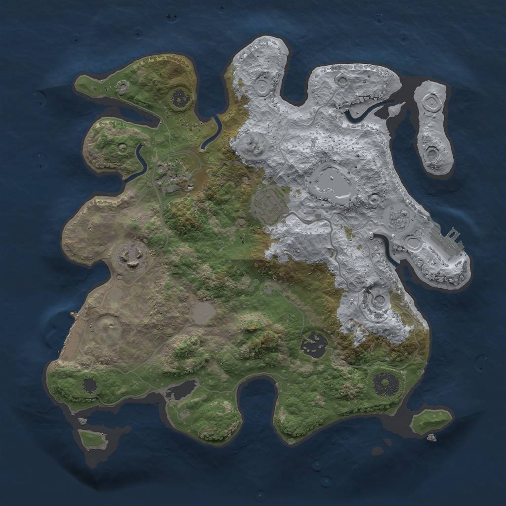 Rust Map: Procedural Map, Size: 3000, Seed: 75214853, 13 Monuments