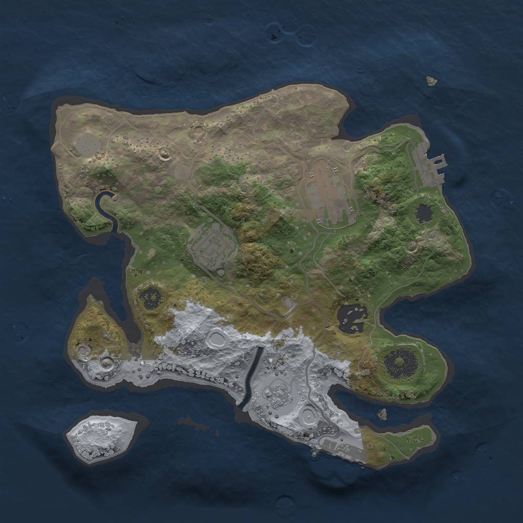 Rust Map: Procedural Map, Size: 2500, Seed: 4438, 9 Monuments