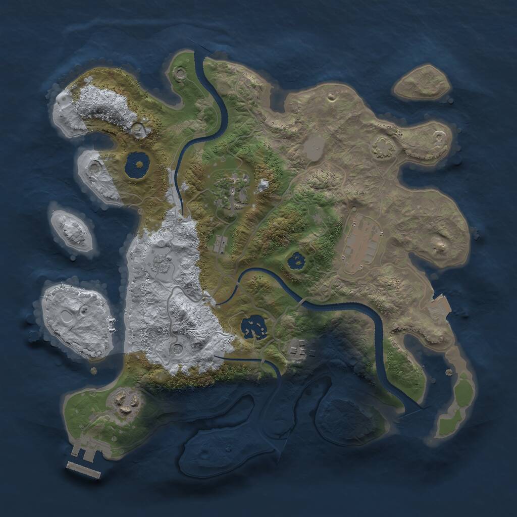 Rust Map: Procedural Map, Size: 3000, Seed: 324, 10 Monuments