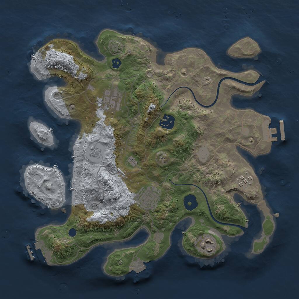 Rust Map: Procedural Map, Size: 3000, Seed: 324, 11 Monuments