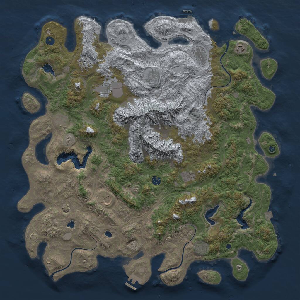 Rust Map: Procedural Map, Size: 5000, Seed: 123123123, 17 Monuments