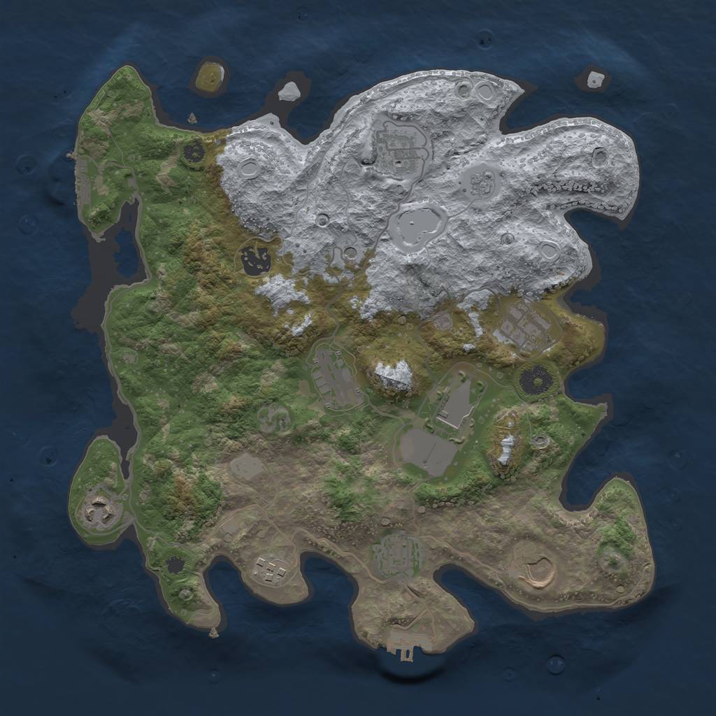 Rust Map: Procedural Map, Size: 3500, Seed: 42817965, 16 Monuments