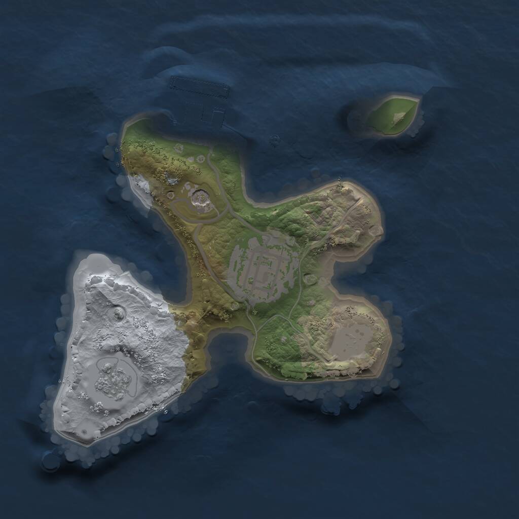 Rust Map: Procedural Map, Size: 1800, Seed: 2424324, 5 Monuments