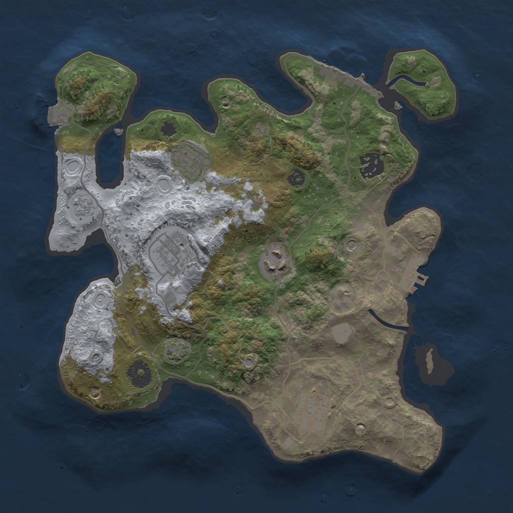 Rust Map: Procedural Map, Size: 3000, Seed: 6739, 13 Monuments