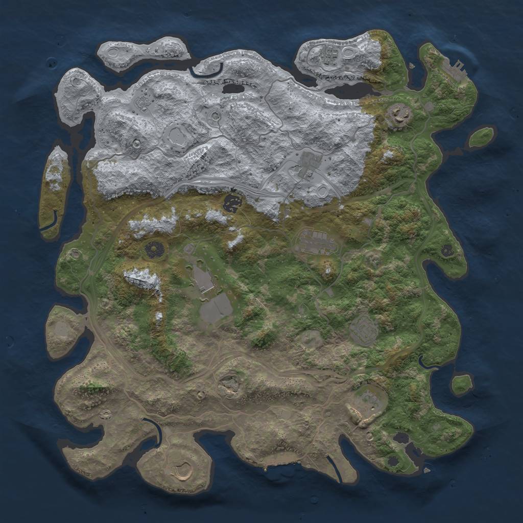 Rust Map: Procedural Map, Size: 4250, Seed: 29601, 16 Monuments