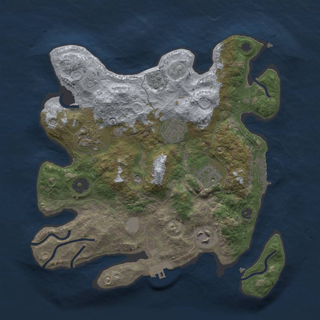 Rust Map: Procedural Map, Size: 3000, Seed: 1913987164, 14 Monuments