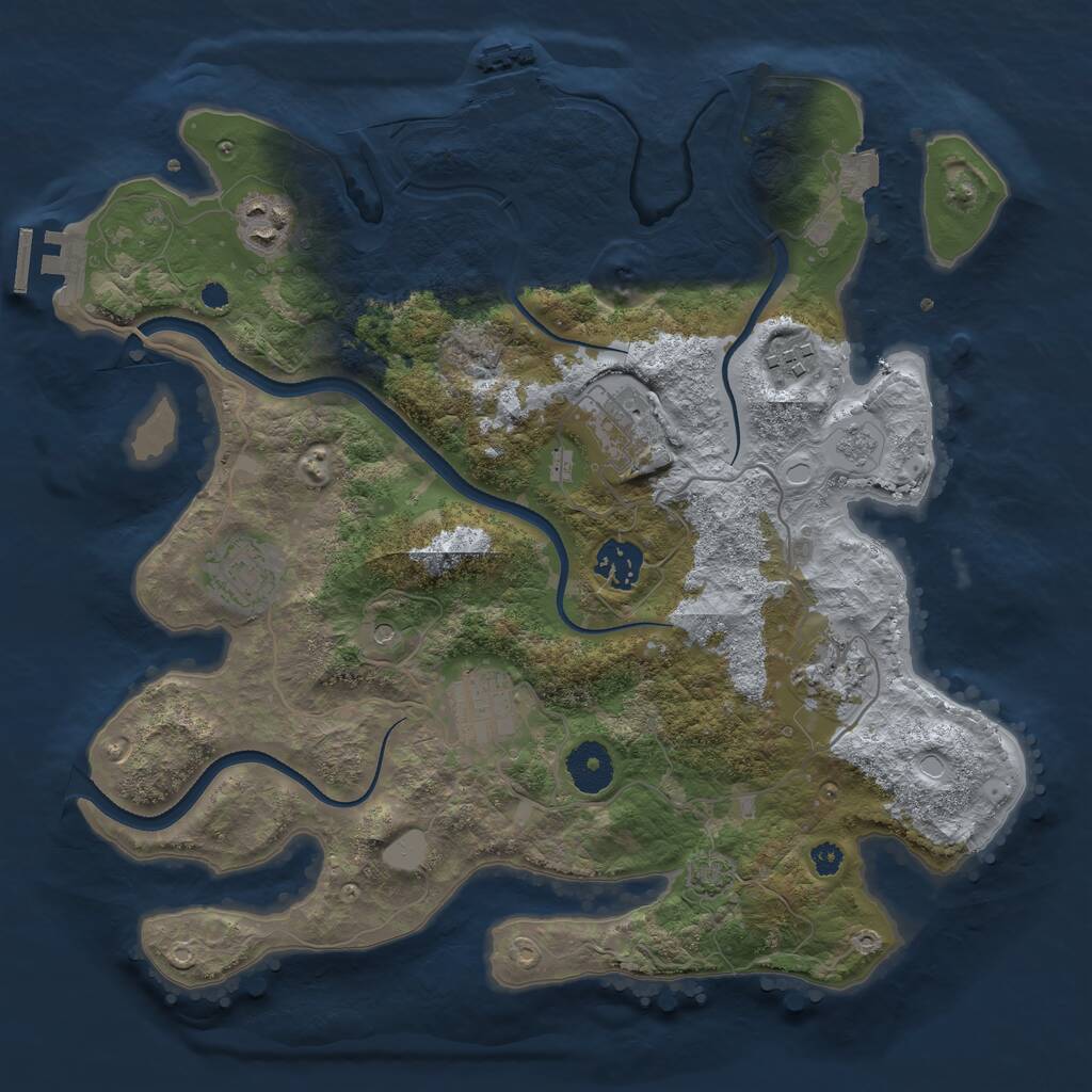 Rust Map: Procedural Map, Size: 3400, Seed: 962702939, 13 Monuments
