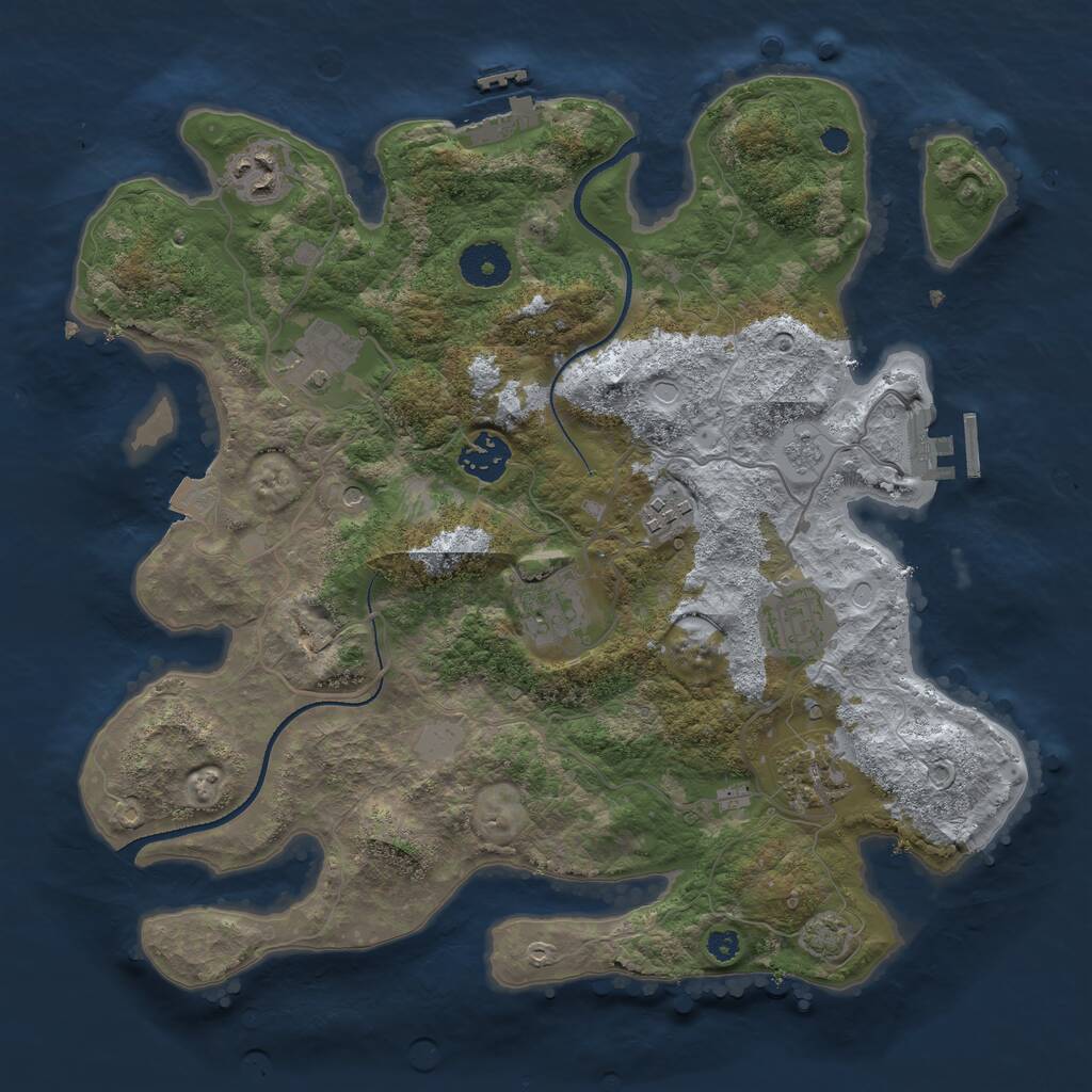 Rust Map: Procedural Map, Size: 3400, Seed: 962702939, 13 Monuments