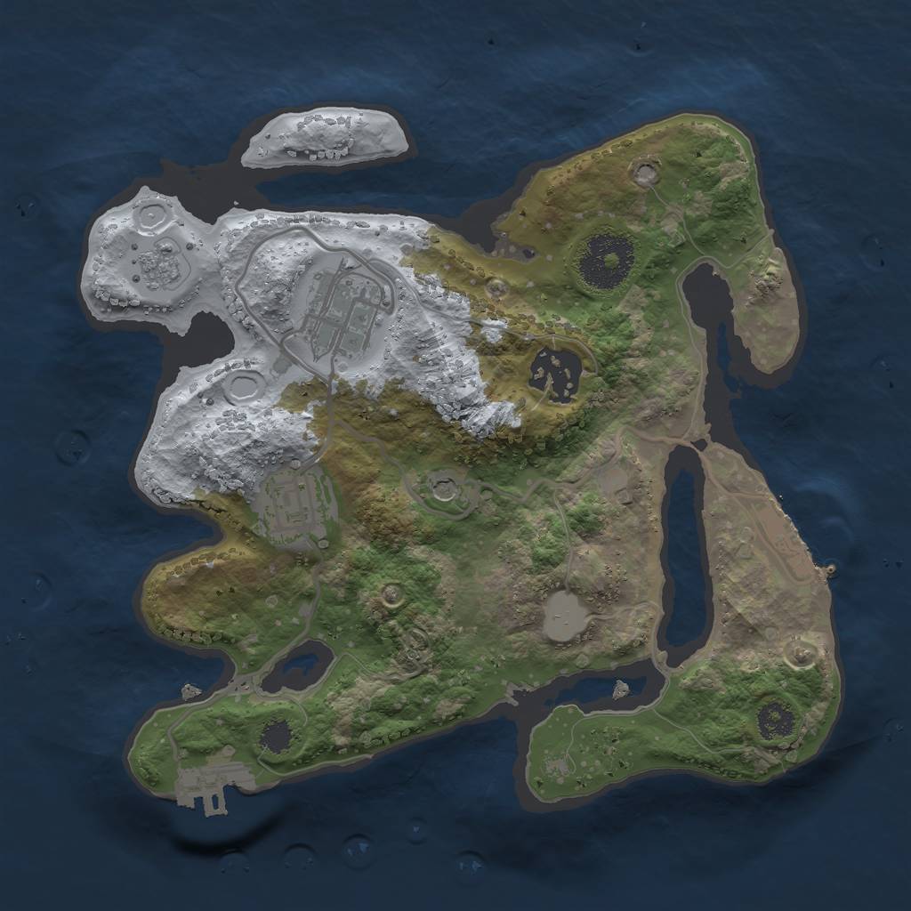 Rust Map: Procedural Map, Size: 2500, Seed: 354, 12 Monuments