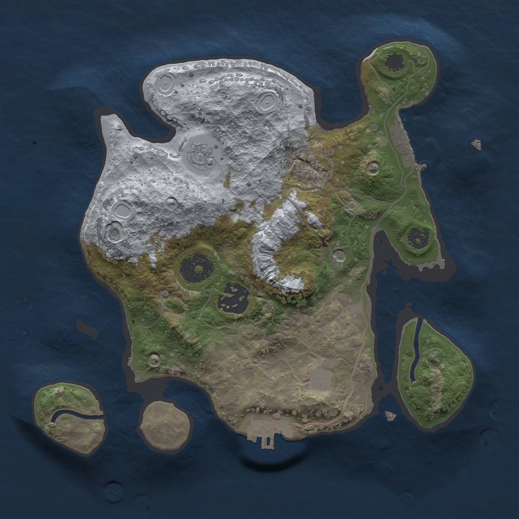 Rust Map: Procedural Map, Size: 2500, Seed: 6466643, 8 Monuments
