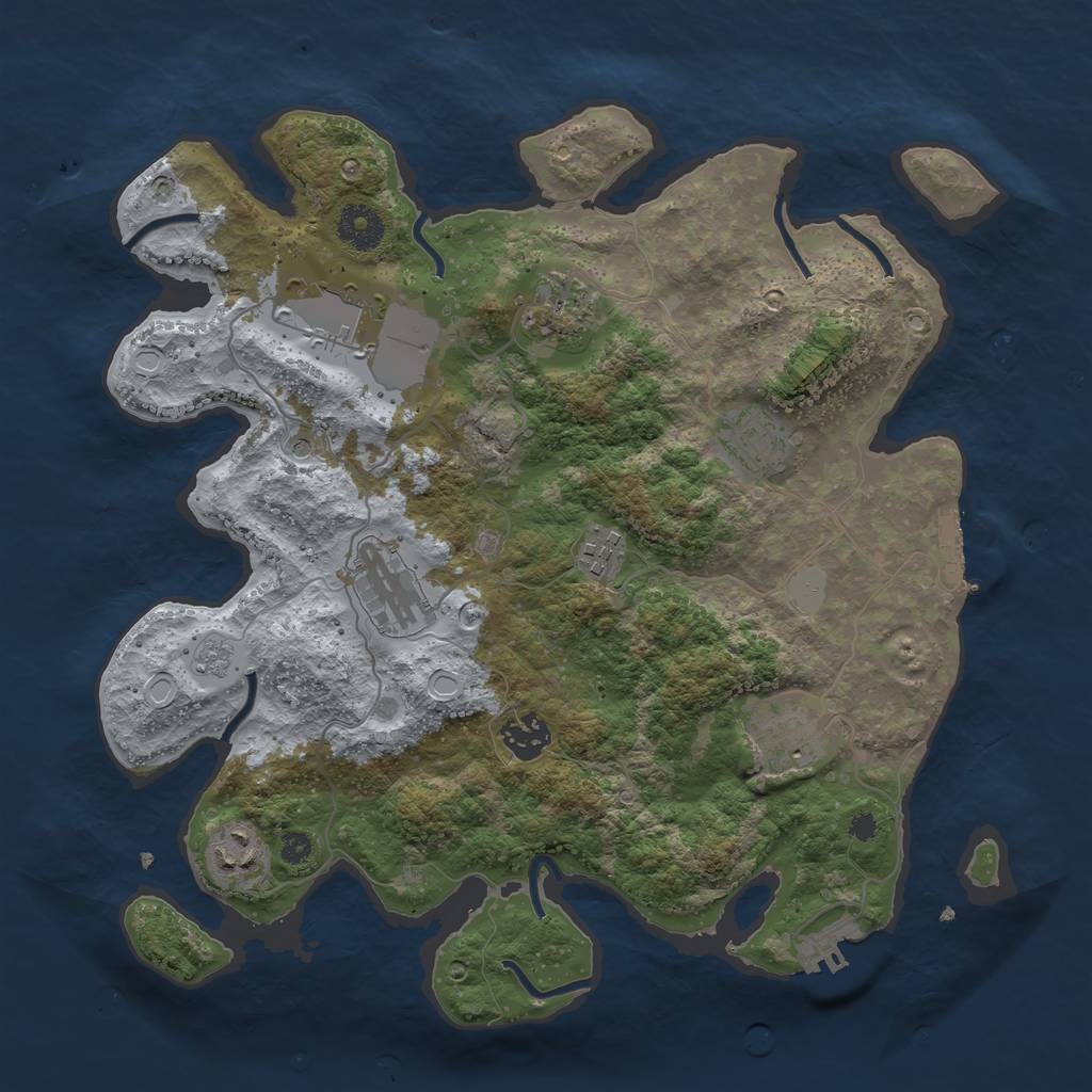 Rust Map: Procedural Map, Size: 3500, Seed: 2099999994, 15 Monuments