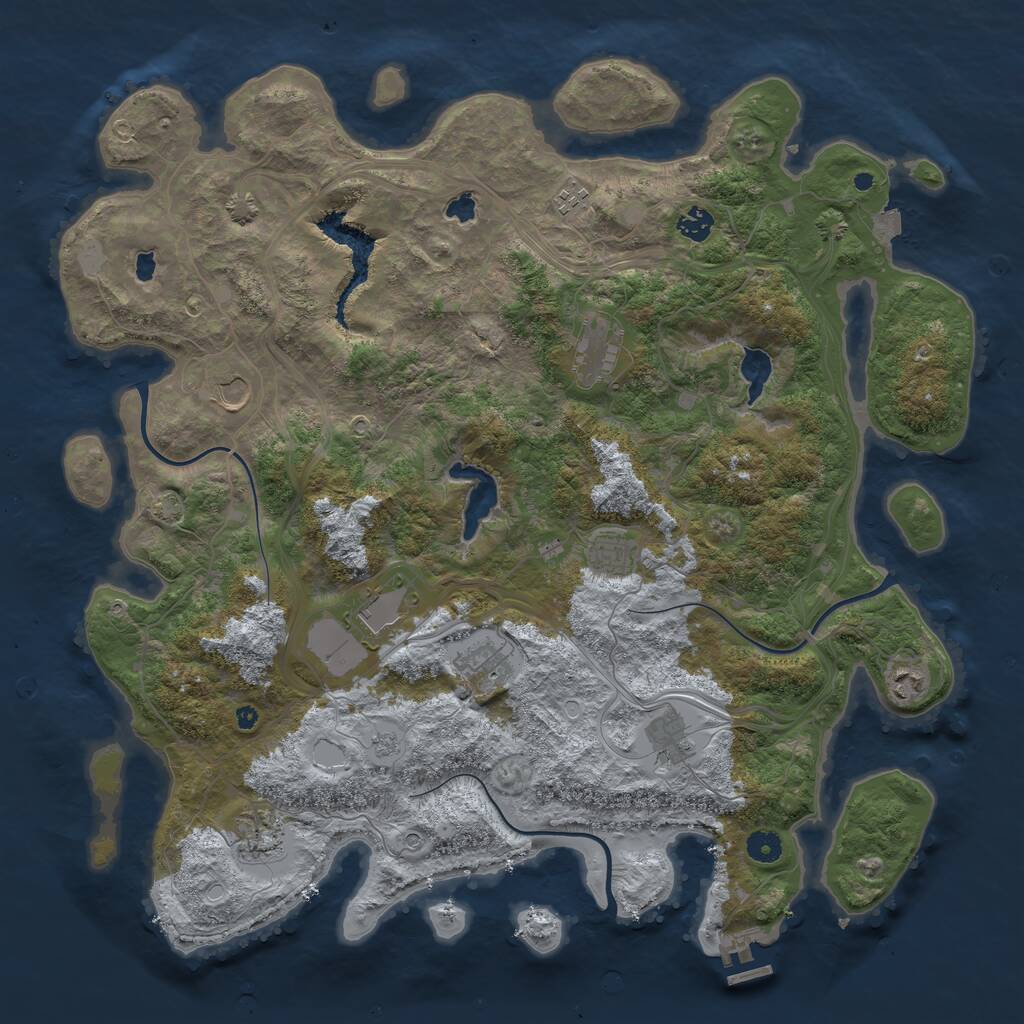 Rust Map: Procedural Map, Size: 4500, Seed: 20137, 15 Monuments