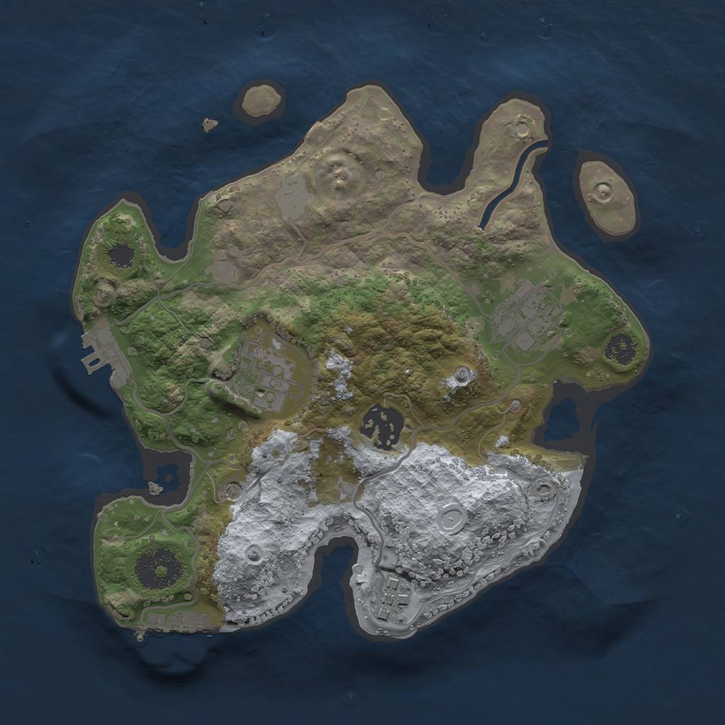 Rust Map: Procedural Map, Size: 2500, Seed: 56789879, 12 Monuments