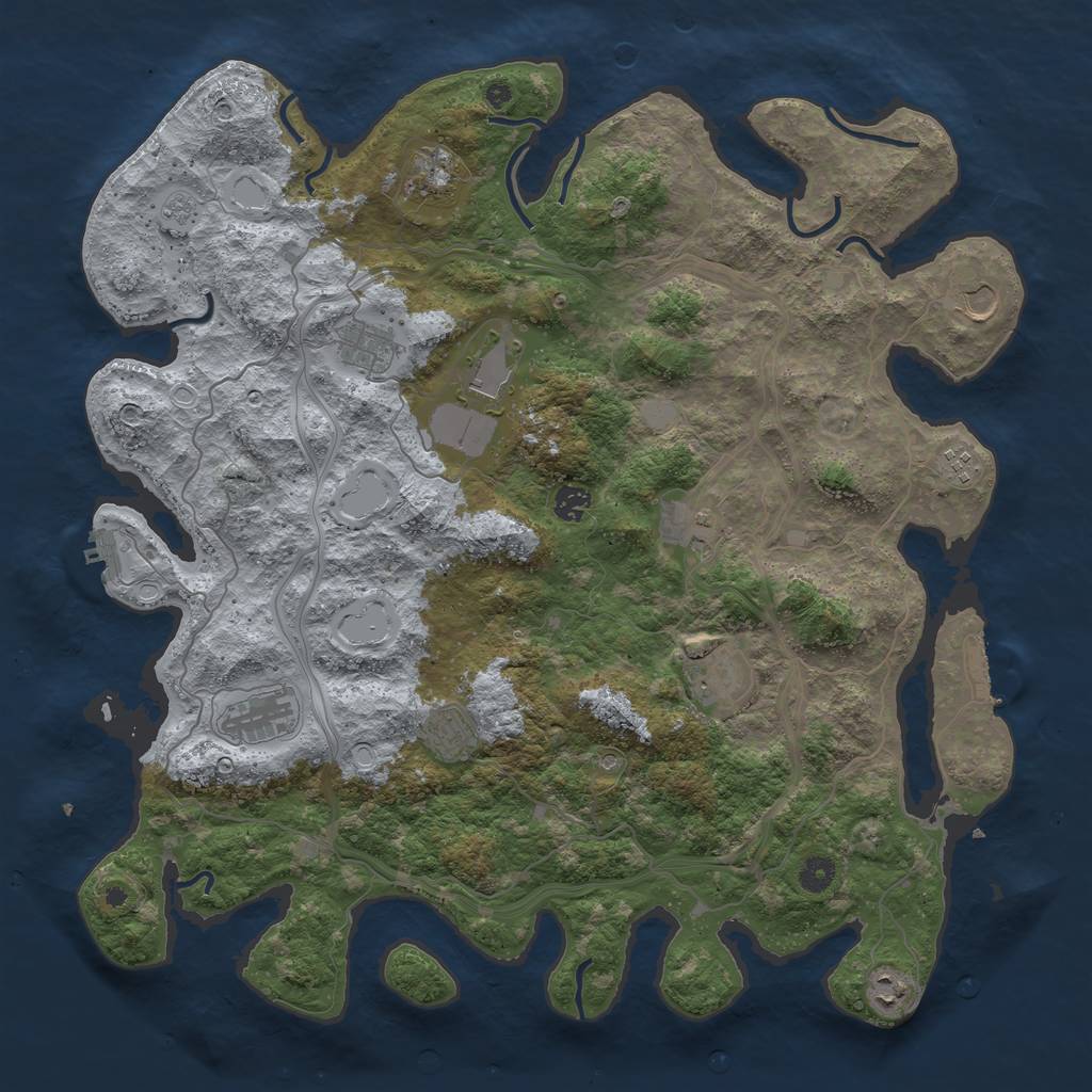 Rust Map: Procedural Map, Size: 4500, Seed: 1920881076, 20 Monuments