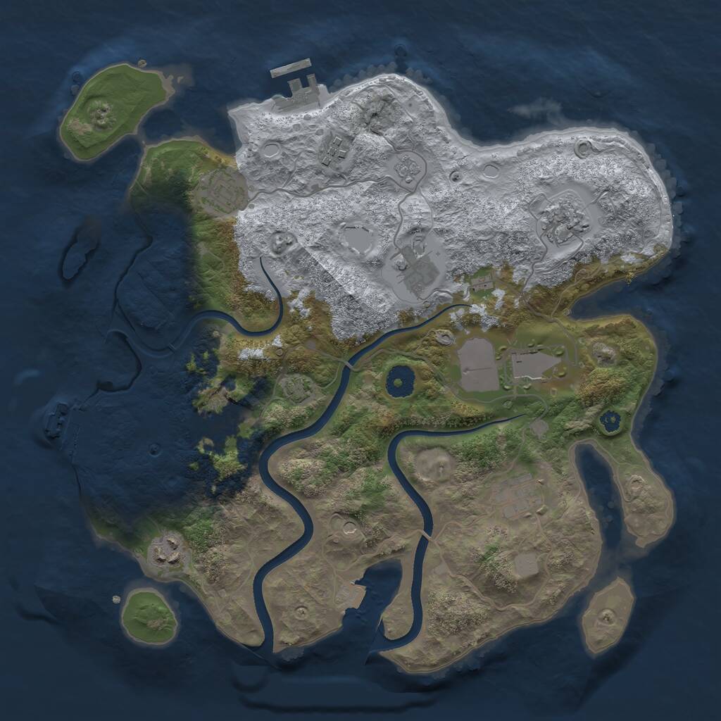 Rust Map: Procedural Map, Size: 3500, Seed: 2099999991, 14 Monuments