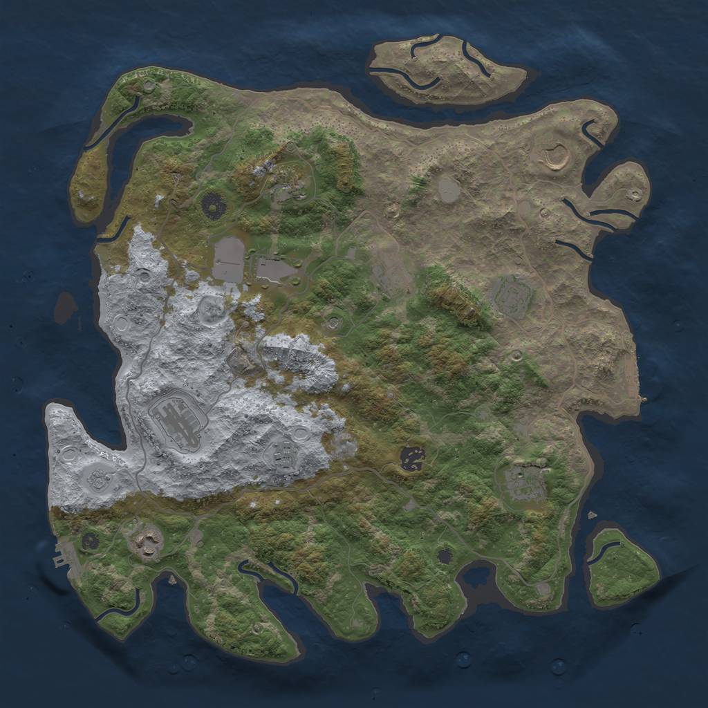 Rust Map: Procedural Map, Size: 4096, Seed: 683634198, 17 Monuments