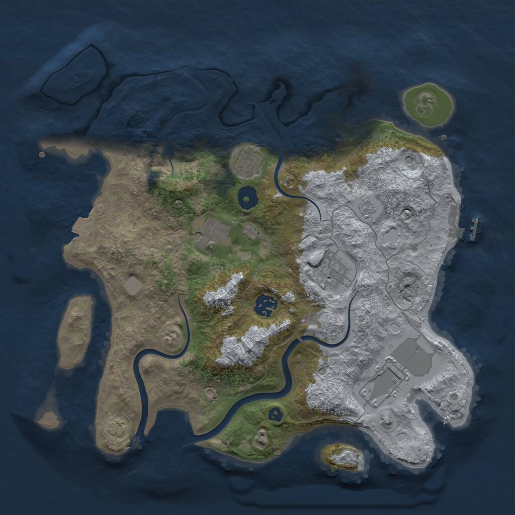 Rust Map: Procedural Map, Size: 3500, Seed: 2099999992, 10 Monuments