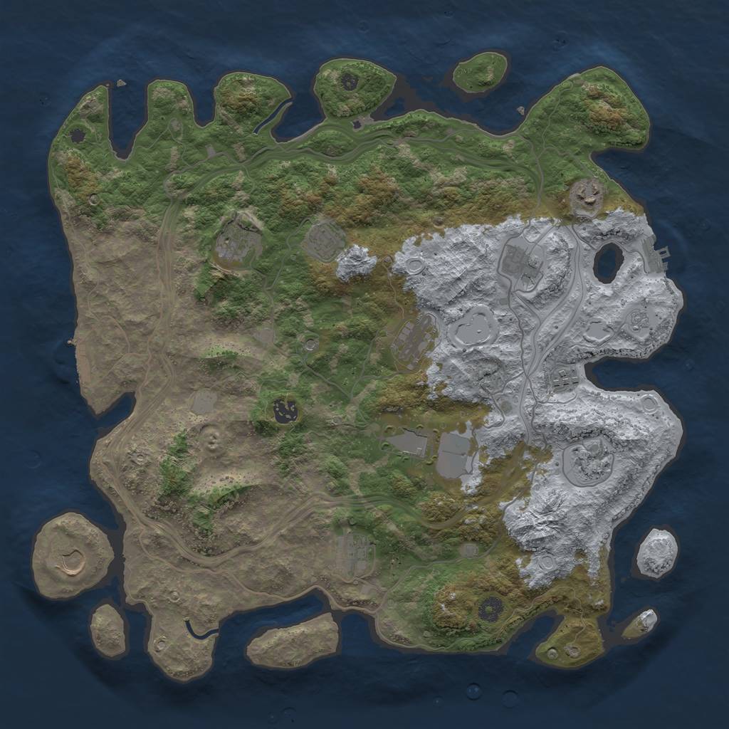 Rust Map: Procedural Map, Size: 4300, Seed: 948279172, 18 Monuments