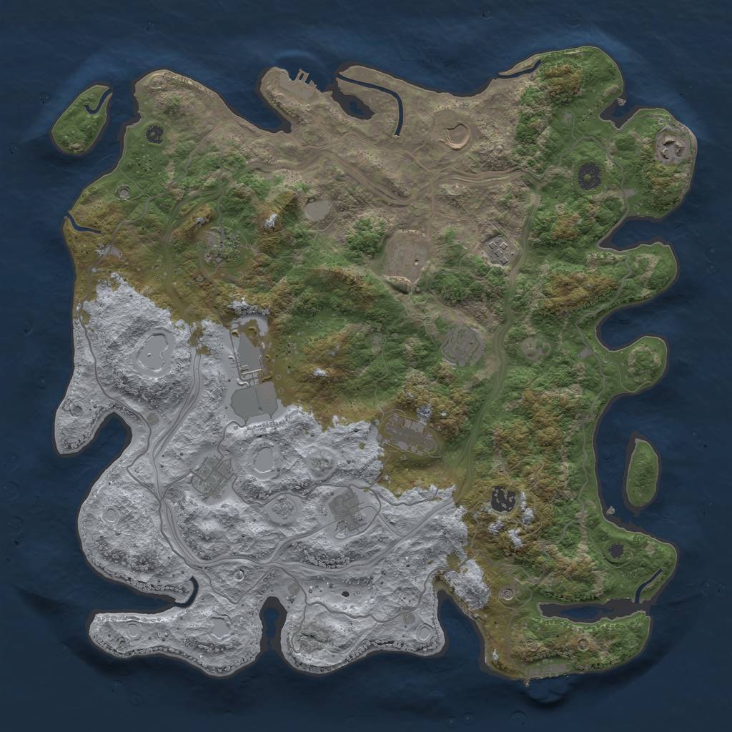 Rust Map: Procedural Map, Size: 4250, Seed: 446120657, 20 Monuments
