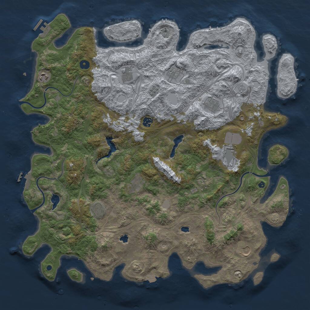 Rust Map: Procedural Map, Size: 4800, Seed: 356337611, 17 Monuments