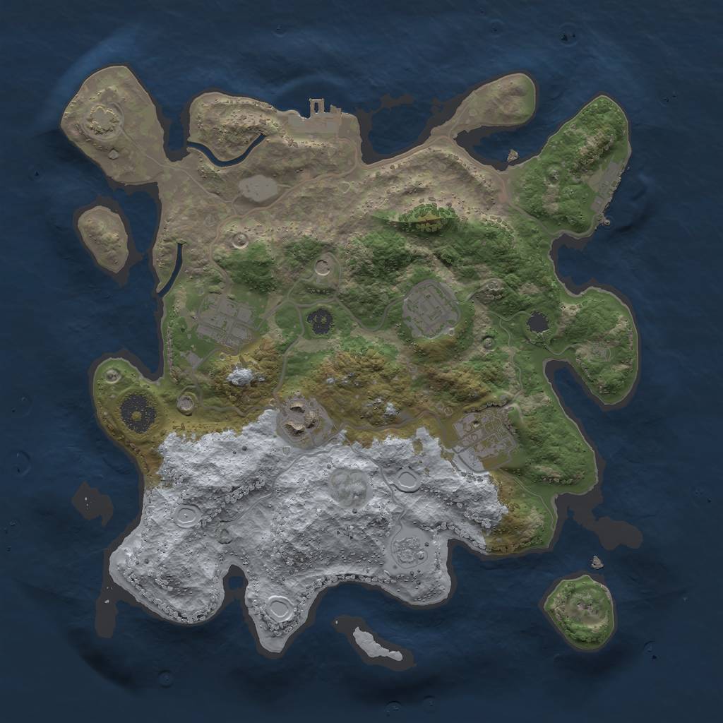 Rust Map: Procedural Map, Size: 3000, Seed: 4568931, 12 Monuments