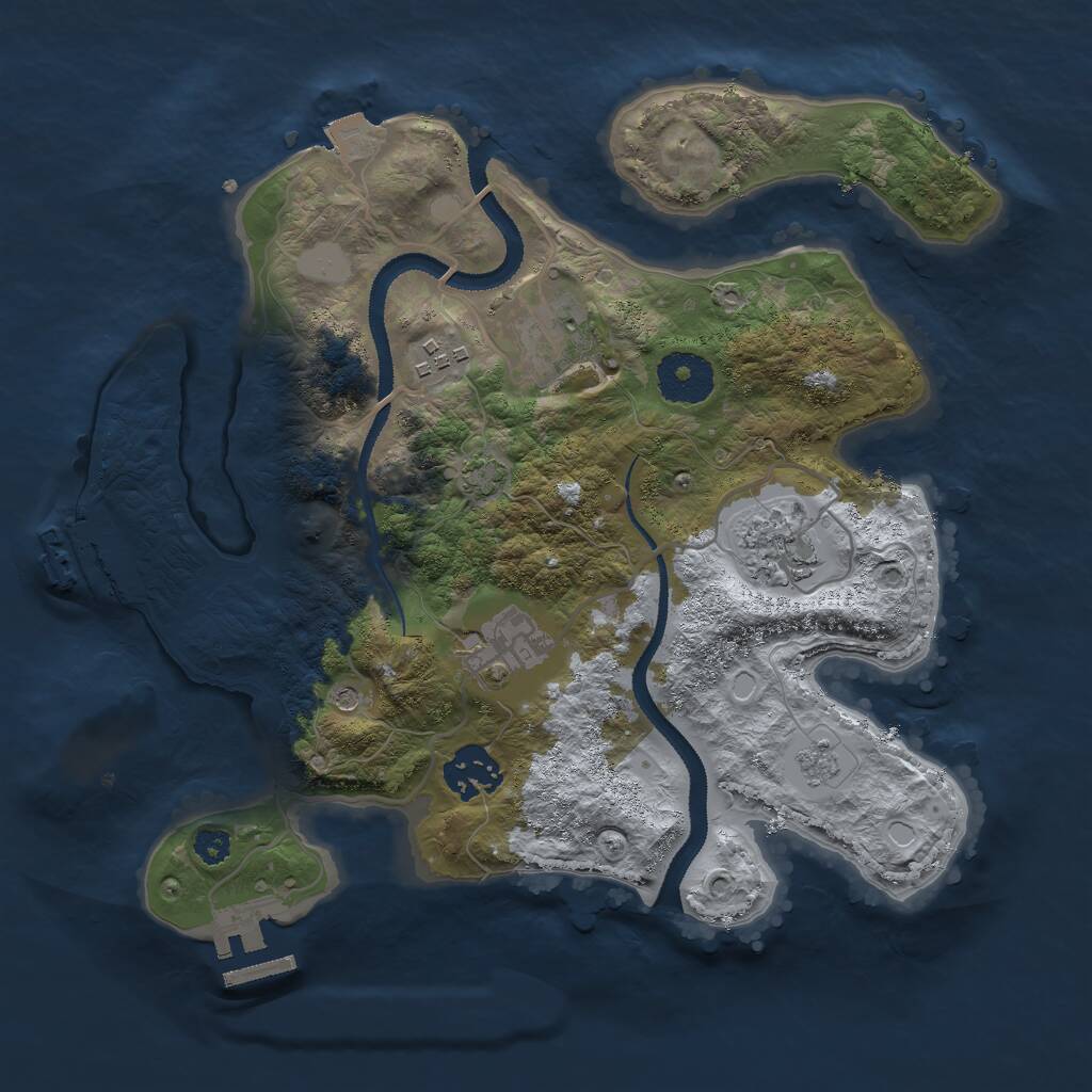 Rust Map: Procedural Map, Size: 3000, Seed: 66576, 11 Monuments