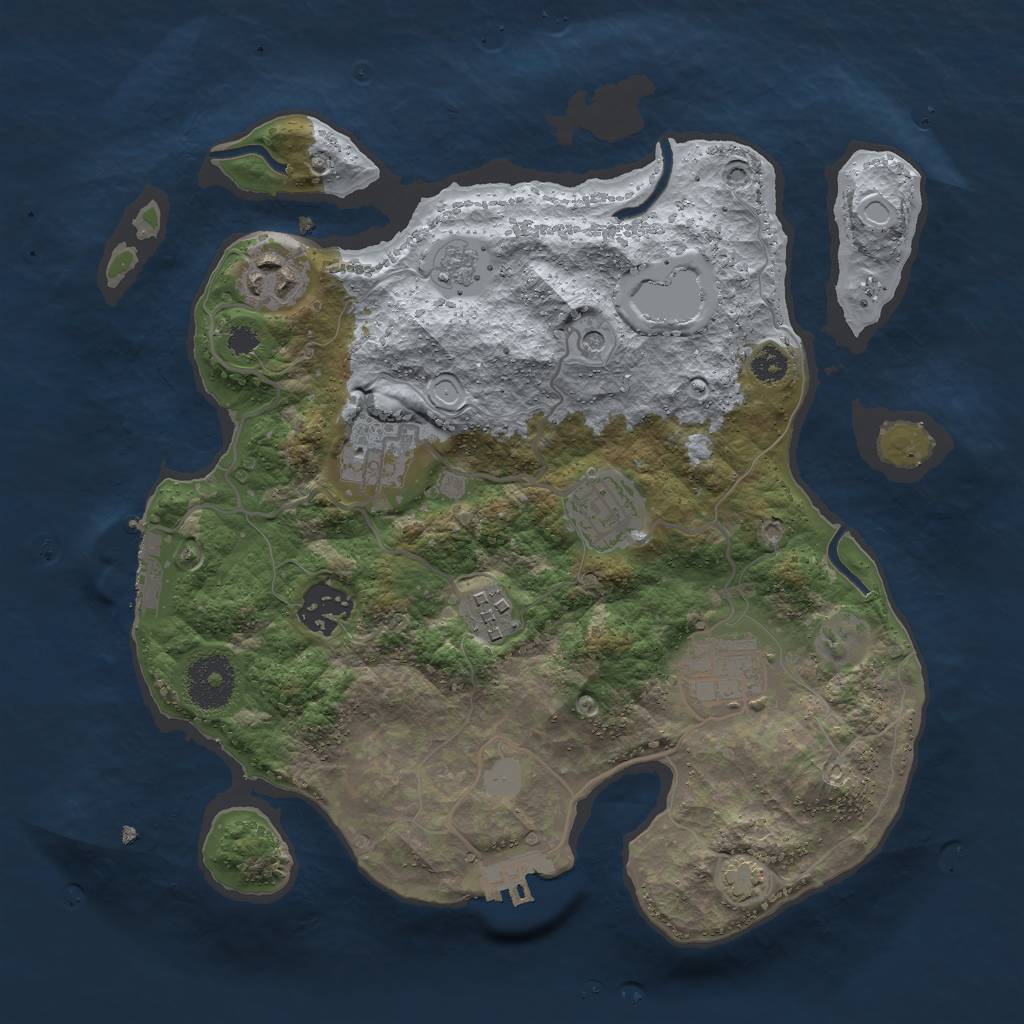 Rust Map: Procedural Map, Size: 3000, Seed: 2099999991, 14 Monuments