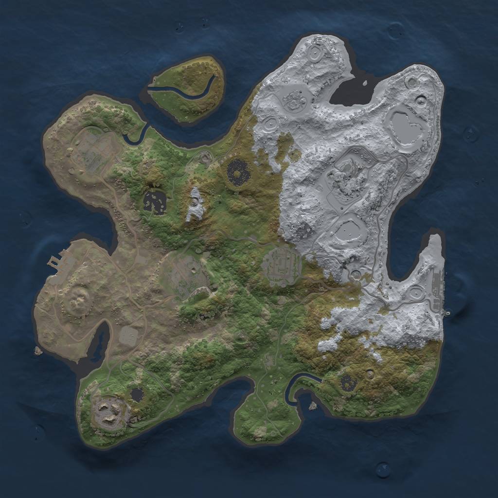 Rust Map: Procedural Map, Size: 3000, Seed: 6807529, 15 Monuments