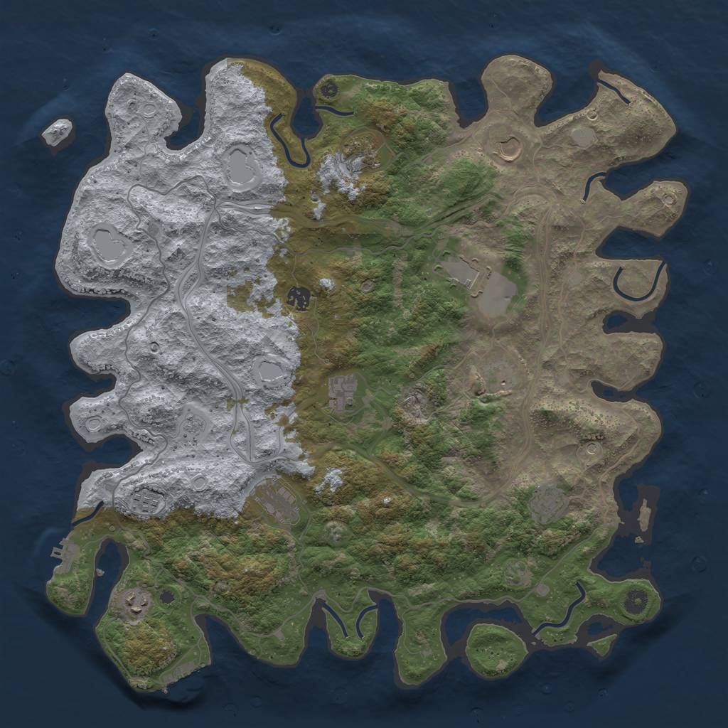 Rust Map: Procedural Map, Size: 4500, Seed: 1011910860, 19 Monuments