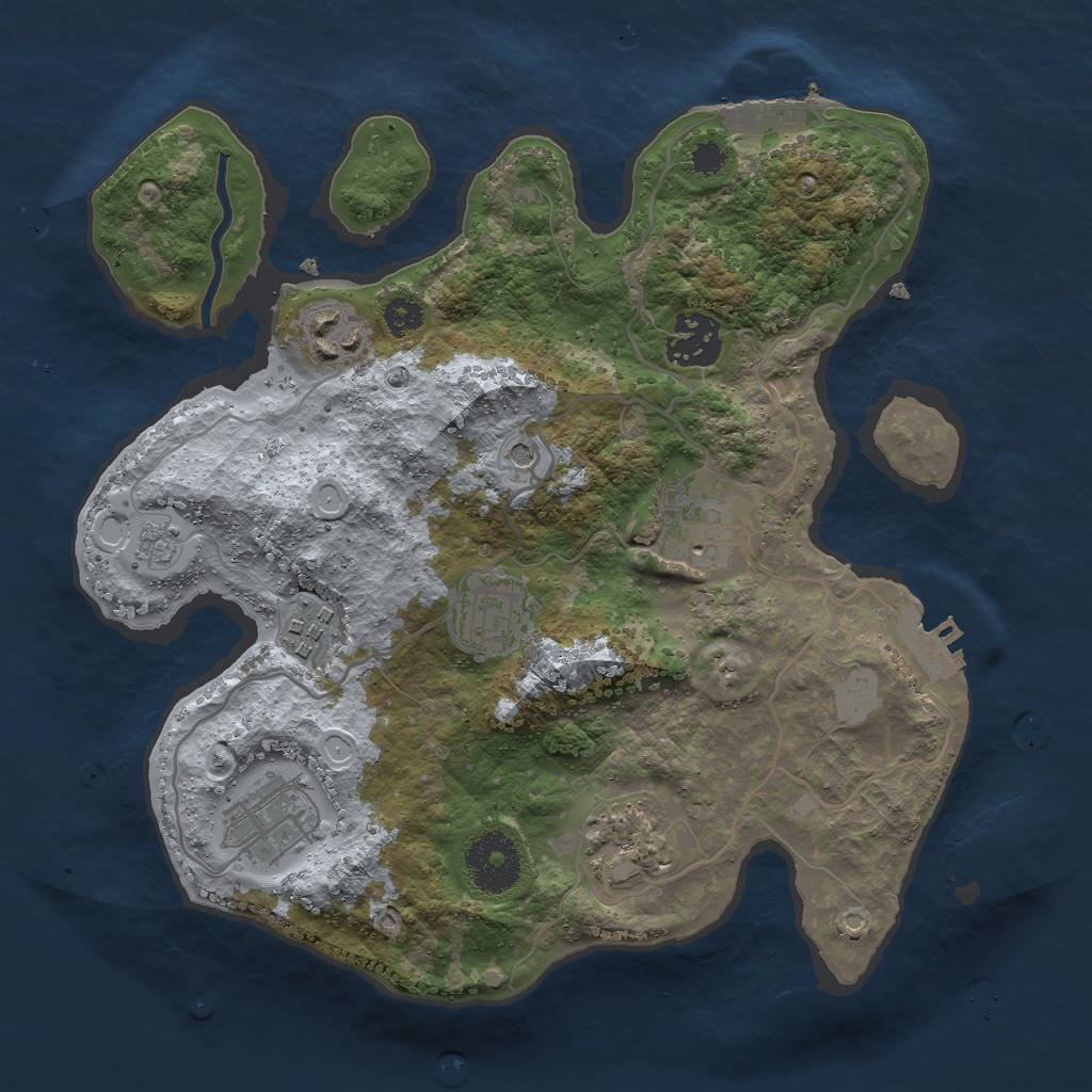 Rust Map: Procedural Map, Size: 2900, Seed: 27, 16 Monuments