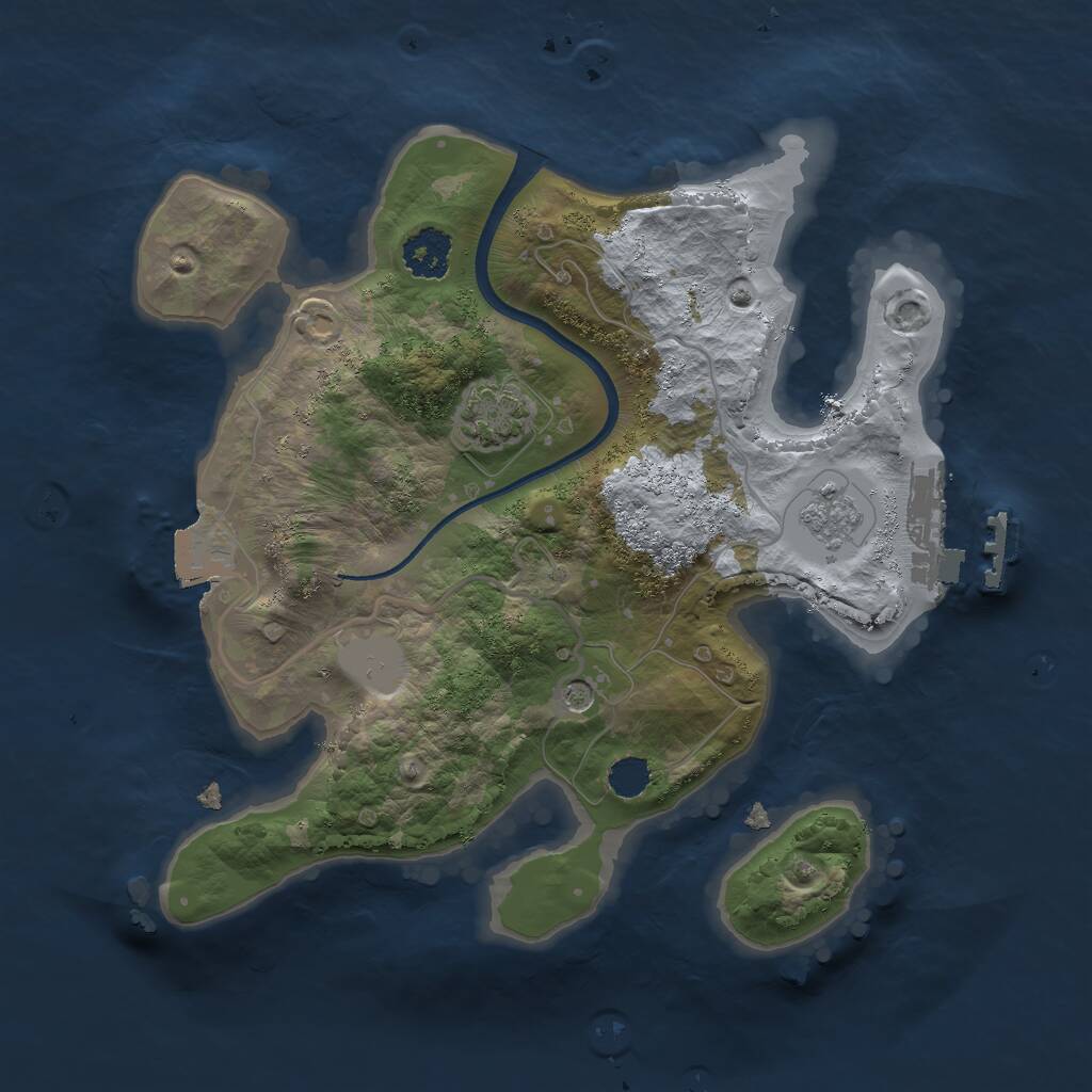 Rust Map: Procedural Map, Size: 2200, Seed: 706127902, 5 Monuments