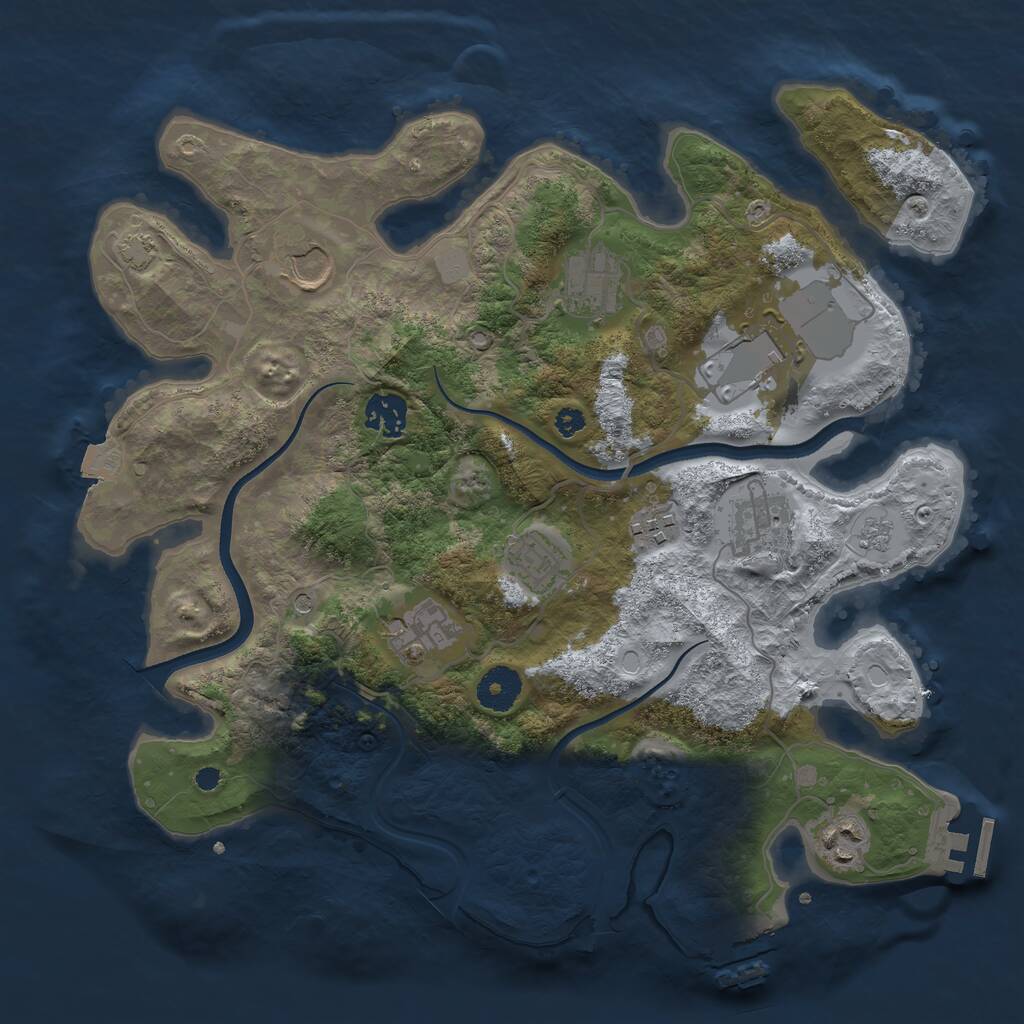 Rust Map: Procedural Map, Size: 3500, Seed: 73080506, 15 Monuments