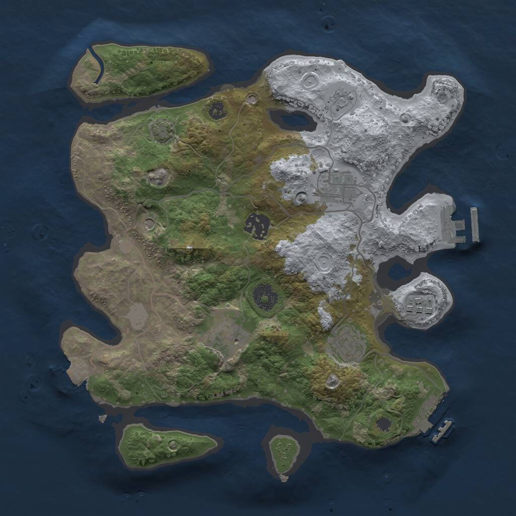 Rust Map: Procedural Map, Size: 3000, Seed: 810190, 11 Monuments