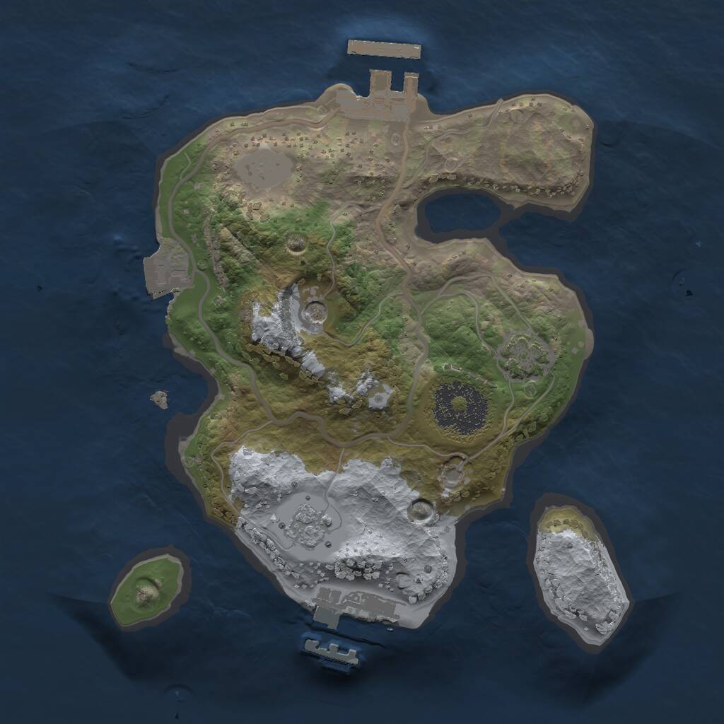 Rust Map: Procedural Map, Size: 2000, Seed: 138943, 6 Monuments