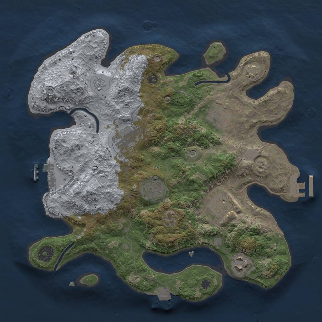 Rust Map: Procedural Map, Size: 3000, Seed: 78788, 11 Monuments