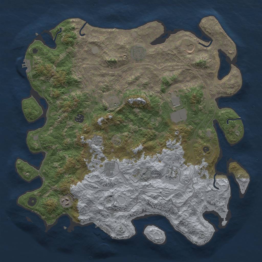 Rust Map: Procedural Map, Size: 4300, Seed: 29012023, 18 Monuments