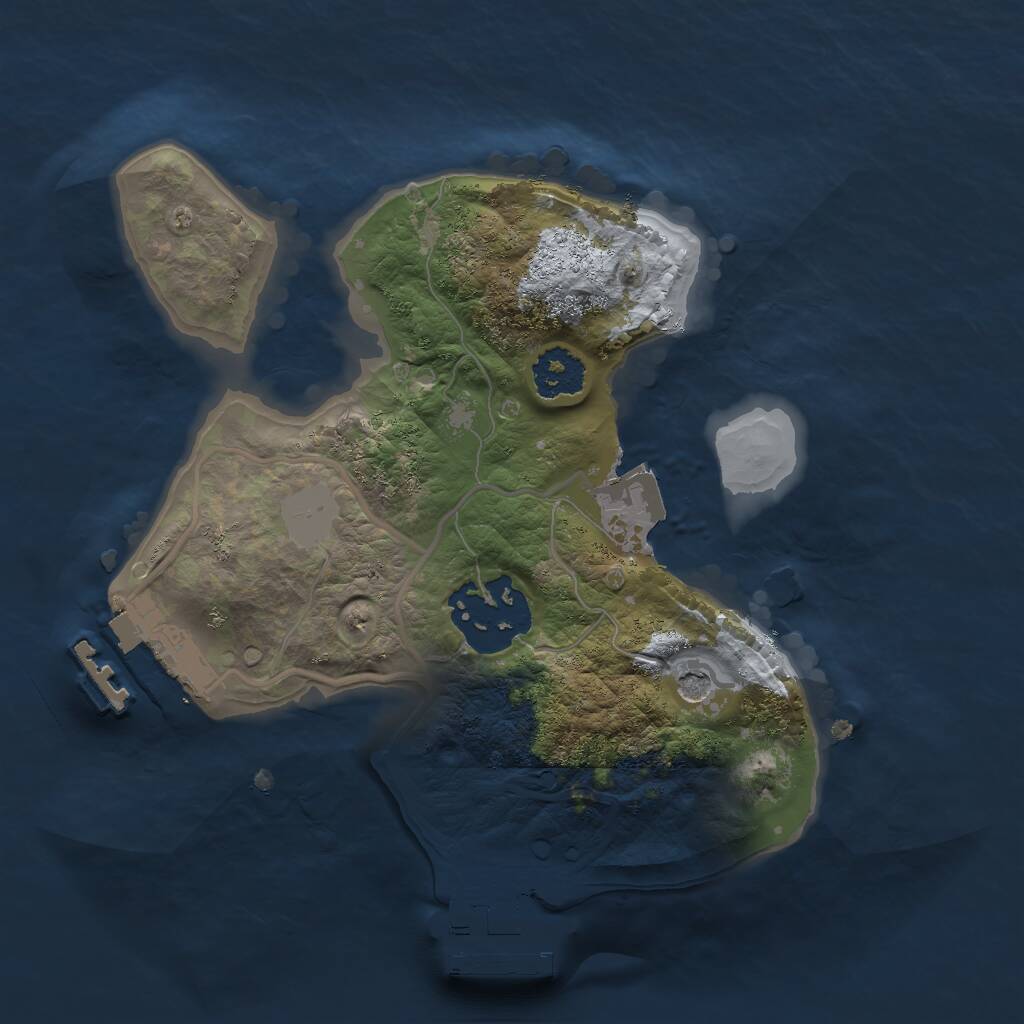 Rust Map: Procedural Map, Size: 2000, Seed: 546, 5 Monuments