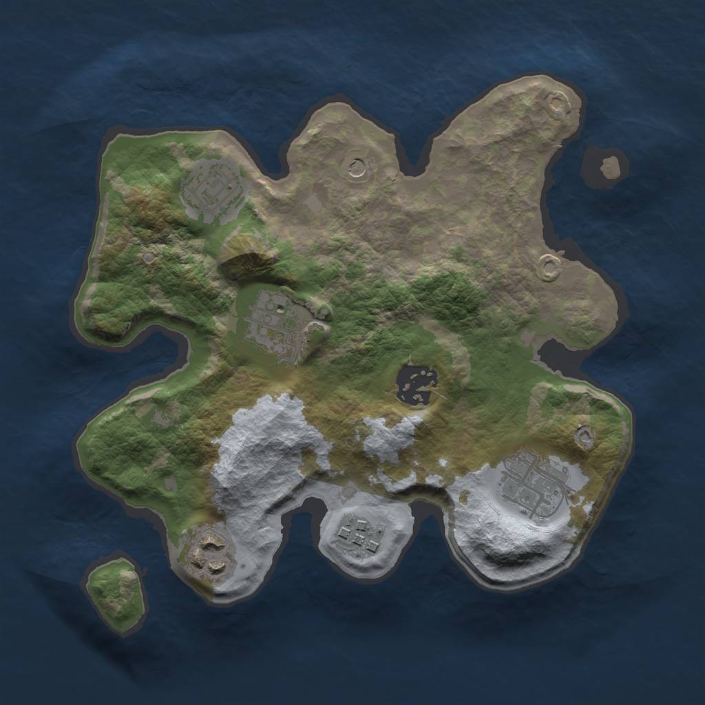 Rust Map: Barren, Size: 2500, Seed: 6553565, 9 Monuments