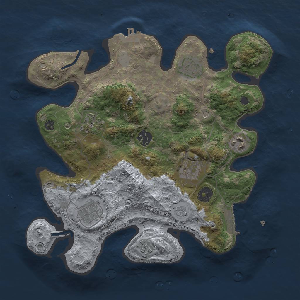 Rust Map: Procedural Map, Size: 3000, Seed: 1591027130, 16 Monuments