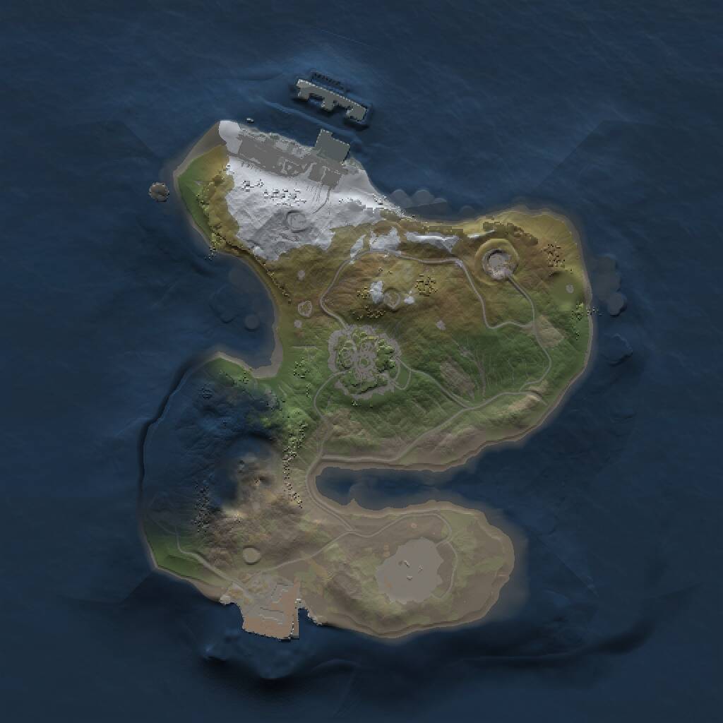 Rust Map: Procedural Map, Size: 1500, Seed: 10000, 3 Monuments