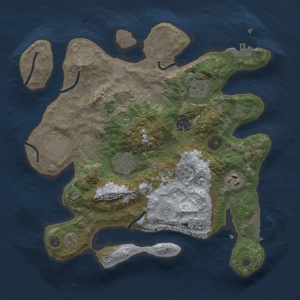 Rust Map: Procedural Map, Size: 3200, Seed: 432346678, 15 Monuments