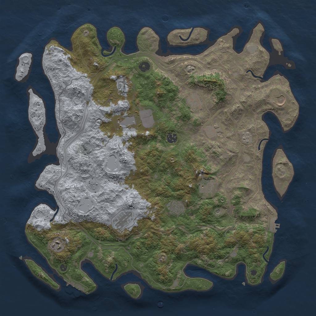 Rust Map: Procedural Map, Size: 4500, Seed: 9863412, 20 Monuments