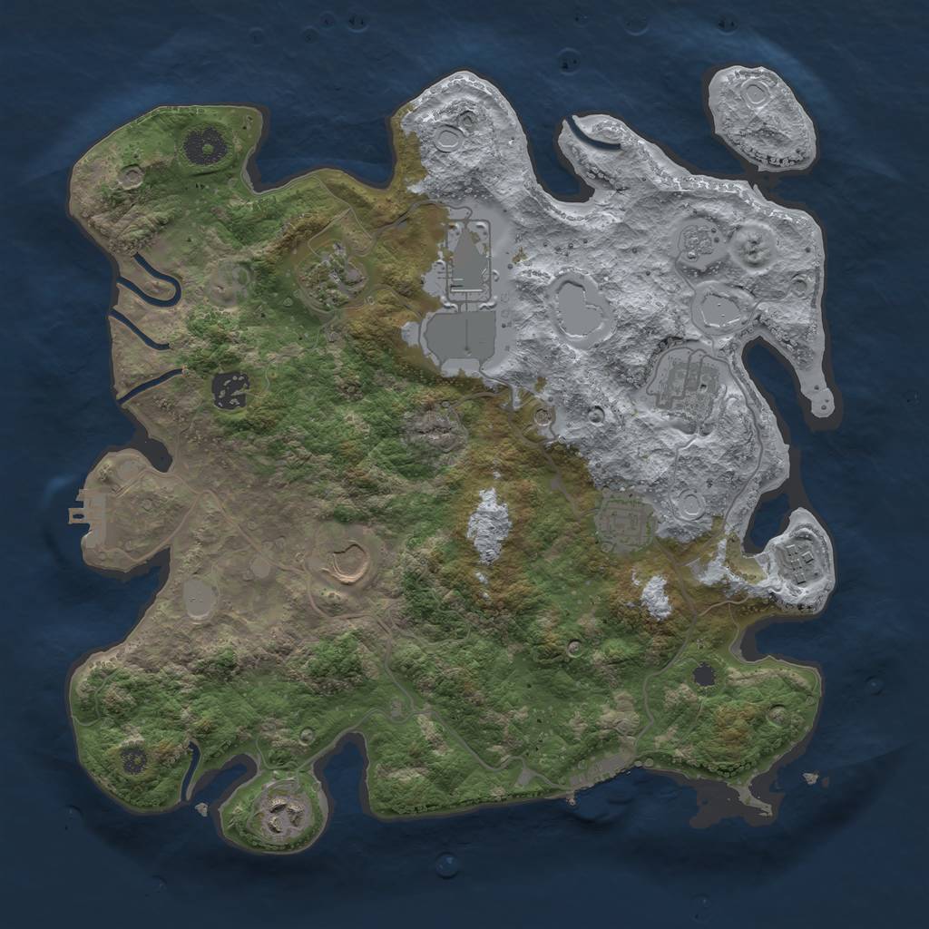Rust Map: Procedural Map, Size: 3500, Seed: 2099999990, 17 Monuments