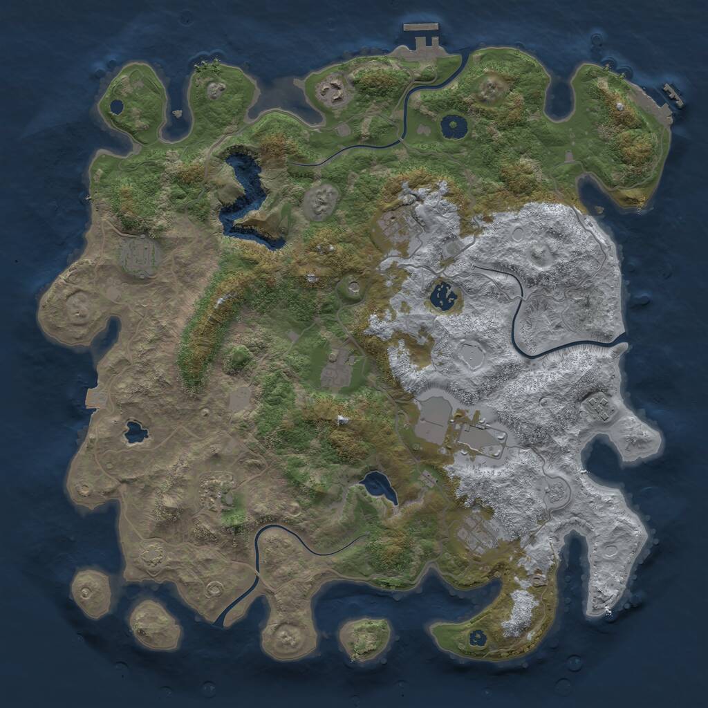 Rust Map: Procedural Map, Size: 4100, Seed: 1178064148, 15 Monuments