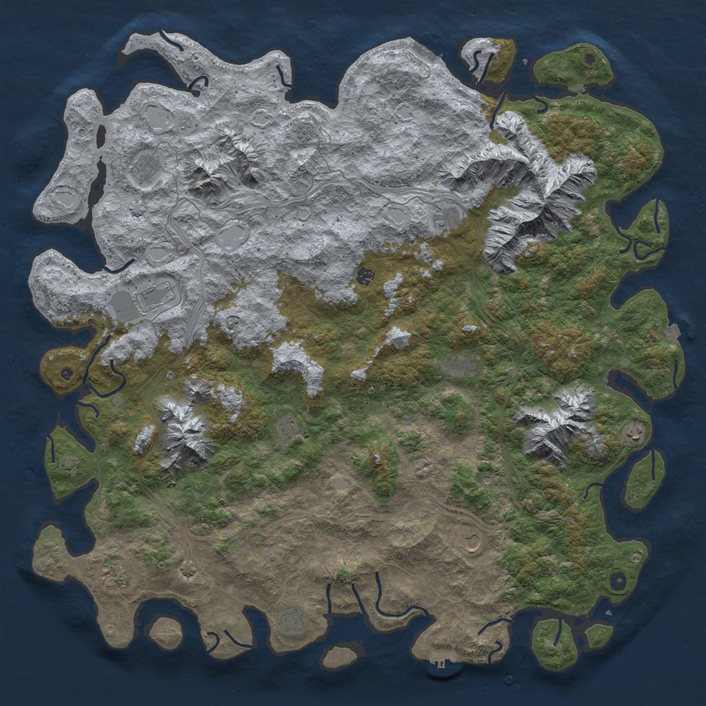 Rust Map: Procedural Map, Size: 6000, Seed: 14000, 19 Monuments