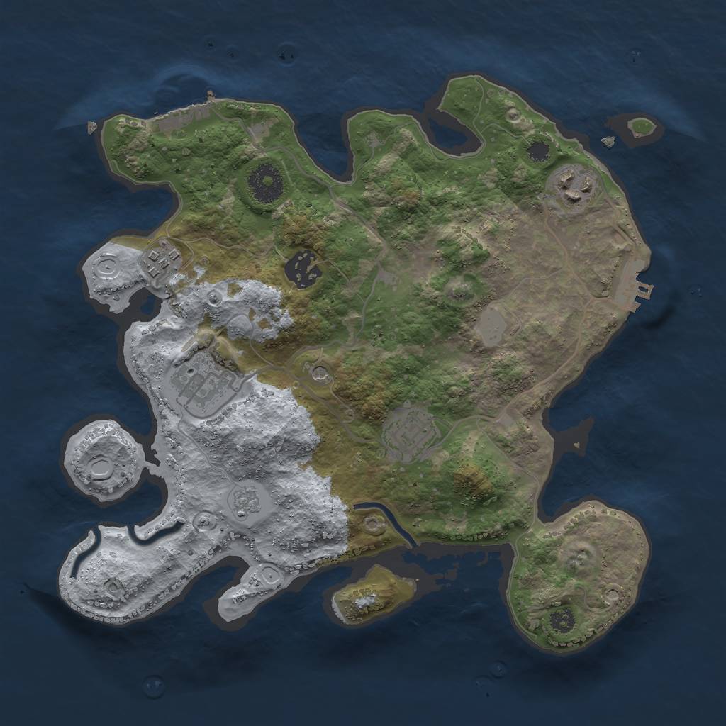 Rust Map: Procedural Map, Size: 3000, Seed: 255374687, 14 Monuments