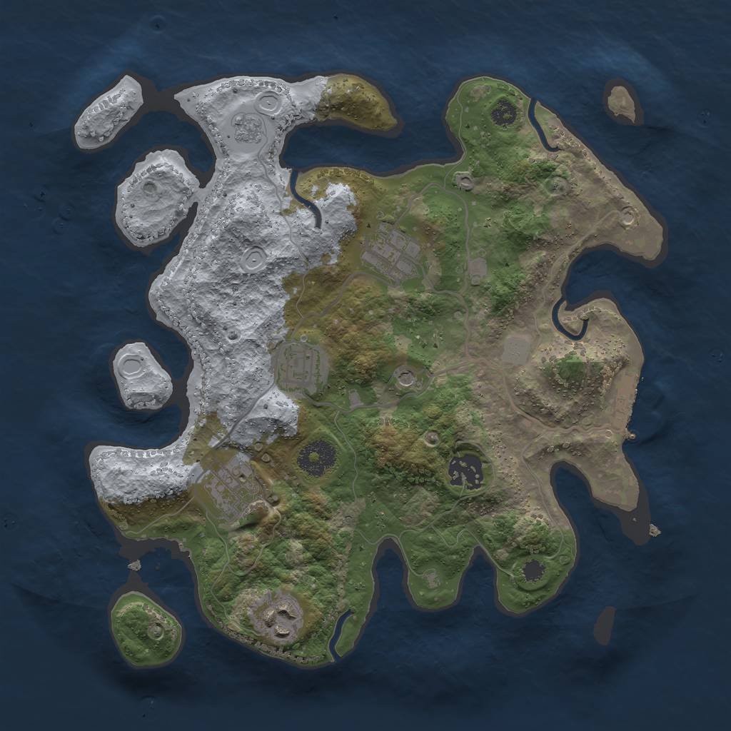 Rust Map: Procedural Map, Size: 3000, Seed: 600426926, 11 Monuments
