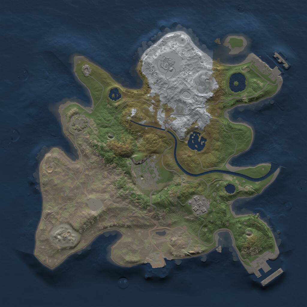 Rust Map: Procedural Map, Size: 2500, Seed: 270123, 8 Monuments