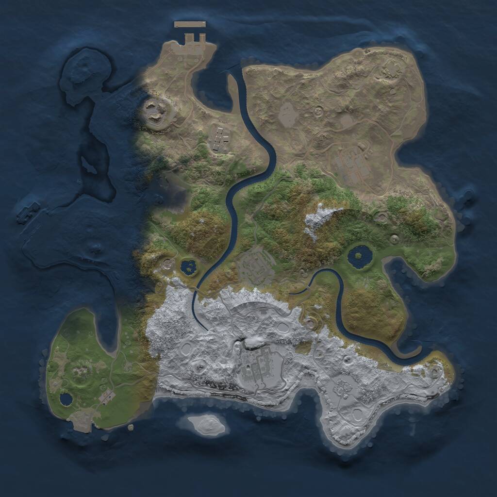 Rust Map: Procedural Map, Size: 3200, Seed: 69456, 12 Monuments